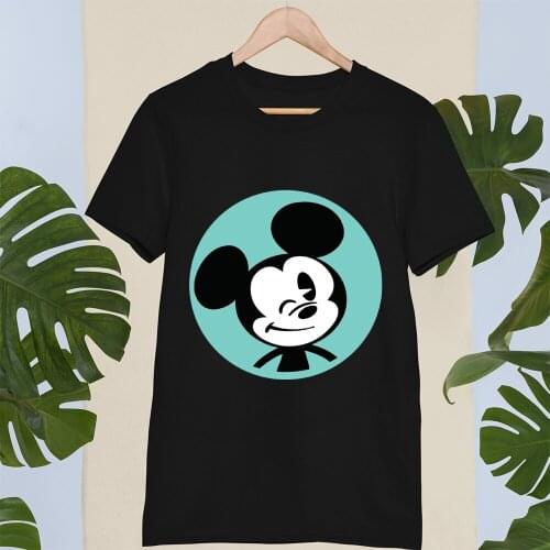 Disney T-shirts Female Mickey Mouse Head Kawaii Dropship Summer New Products Black White Tees Short Sleeve Korean Style Fashion