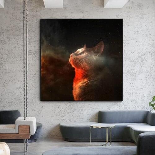 Canvas Prints Painting Lovely Cats Posters Wall Art Animals Modular Pictures For Living Room Home Decor