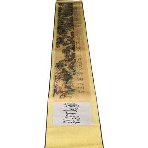 Chinese Old Picture Paper "Riverside Scene at Qingming Festival" Long Scroll