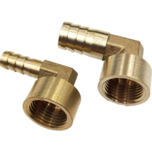 Brass Hose Pipe Fitting Elbow 8mm 10mm 12mm 14mm 16mm Barb Tail 1/4" 3/8" 1/2" BSP Female Thread Copper Connector Joint Coupler