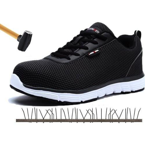 Summer Safety Shoes Men Steel Toe Work Shoes For Men Lightweight Breathable Anti-Smashing Non-Slip Anti-static Protective Shoes