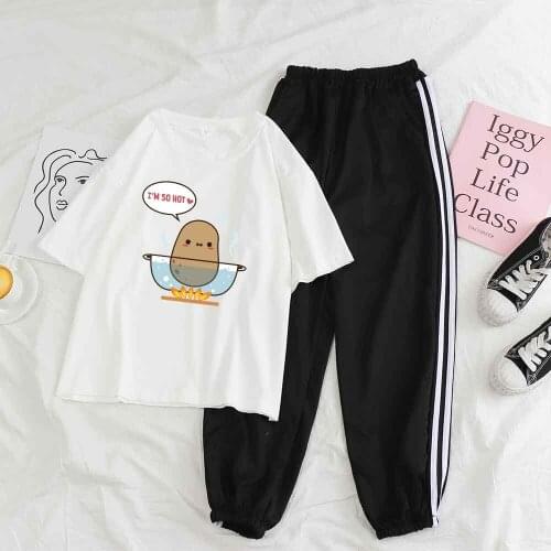 Summer Night Suit for Women Crop with Pants Two Sets Sleepwear Women Cute Clothes Trouser Suits Plus Size Female Sleep Top Night
