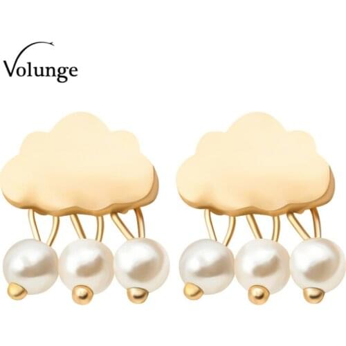 Fashion Imitation Pearl Clouds Earrings Dripping Raindrops Pearl Earrings for Women Jewelry Personality Earrings