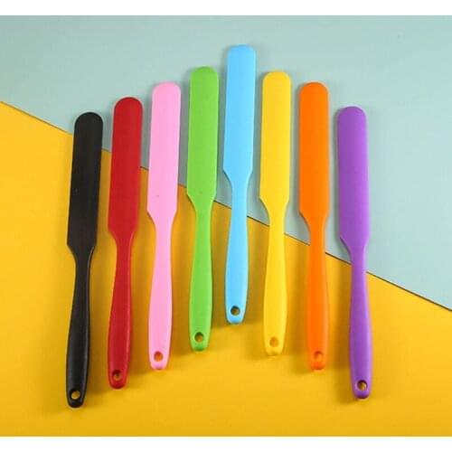 N7MF 8 Pcs/Set Silicone Stir Sticks Kit Heat Resistant Cake Cream Butter Spatulas Mixing Batter Scraper Non-Stick Flexible for