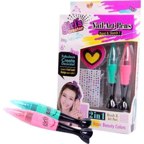 Children Nail Pen Set Safe Non-toxic Makeup Toys Nail Polish Set Nail Pen Hand-painted Pattern Girl Christmas Birthday Gifts