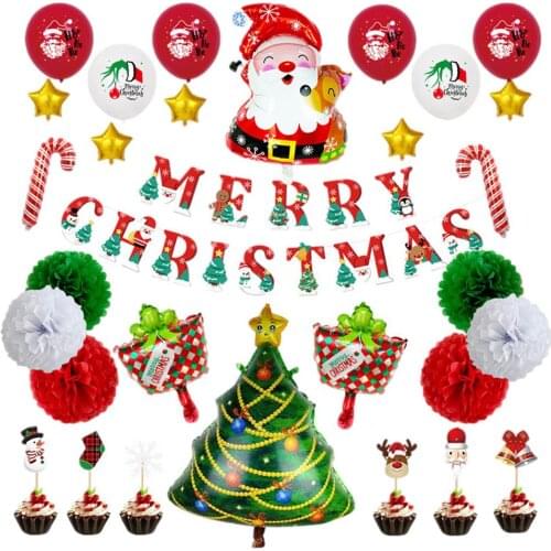 Christmas Balloon Banner Kit Complete Balloon Set for Party Decor