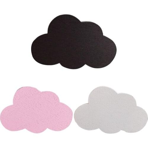 Nordic Style Cute Cartoon Cloud Shape Wooden Wall Hook Kids Room DIY Wall-Mounted Coat Rack Hanger Home Decoration