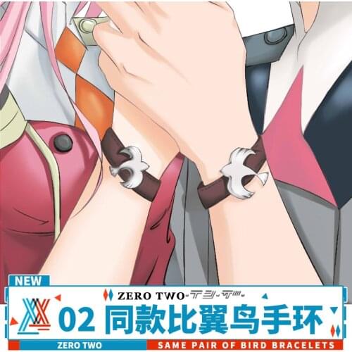 2021New Anime DARLING in the FRANXX ZERO TWO Lovebirds Bracelet Ring Cosplay Creativity Men Women Student wristband Xmas Gifts
