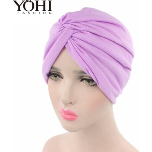 New Fashion cotton Turban Chemo Hat Hair Wrap Cap Head Scarf Headwear Luxury Bandana Headband Hijab Hair accessories