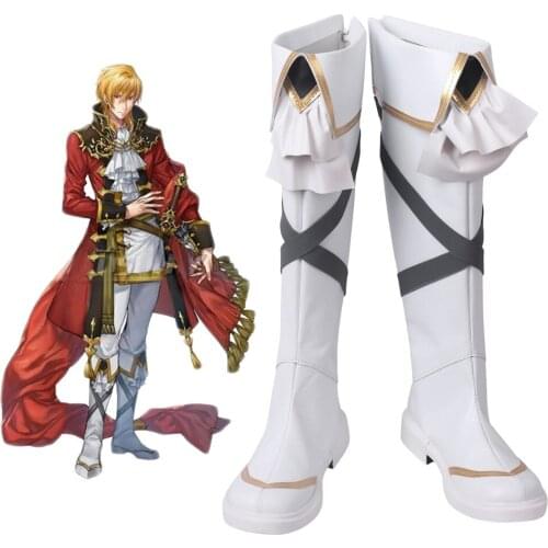Eldigan Shoes Cosplay Fire Emblem Genealogy of the Holy War Eldigan Cosplay Boots White Shoes Custom Made