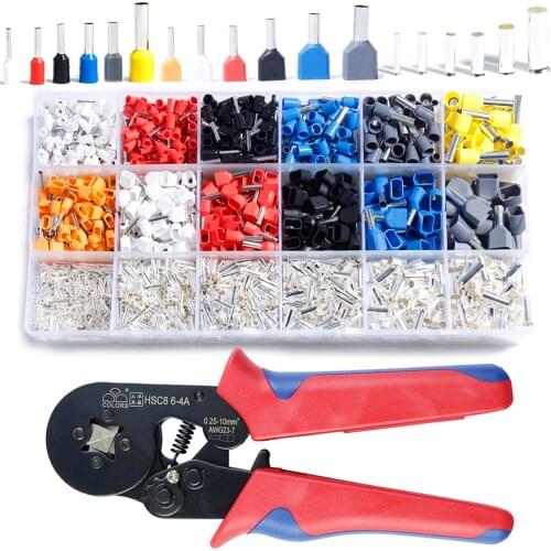 Crimp Copper Terminals Sleeve Connector Tube Naked Butt Wiring needle Cable Wire Electrical Tubular Crimping pliers hand tool