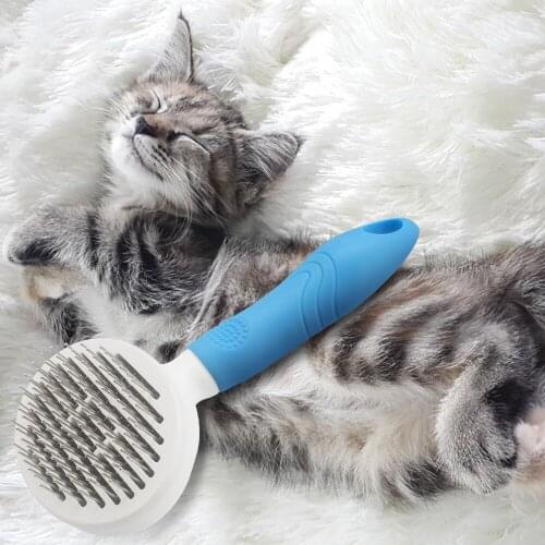Pet Comb Brush Self Cleaning Slicker Brush Dog Cat Hair Removal Comb Grooming Cleaning Supplies Pet Hair Remover Lint Remover