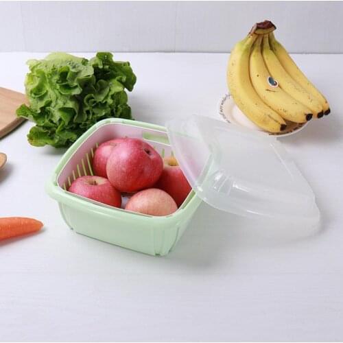 Plastic Drainer Rack Double Layer Basket Tray Drying Kitchen Organizer Water Filter Fruit Tray For Dishes Kitchen Accessorie