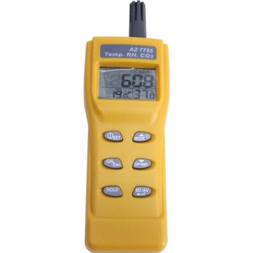 AZ7755 Handheld CO2 Detector Temperature And Humidity Tester CO2 Meter Gas Detector range CO2 0~9999ppm