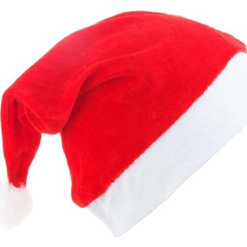 Holiday dress up velvet flat brimmed Christmas Hat Adult and childrens Christmas hat party party dress up Santa Claus supplies