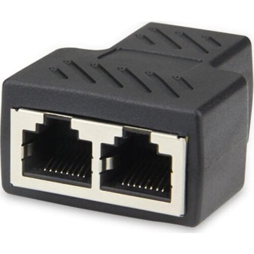 Connector Female Socket Network Plug RJ45 Ethernet LAN Network Y Splitter 3 Ports Coupler Connector 1 To 2 Socket Splitter