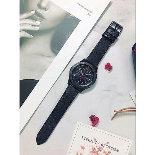 22mm/20mm huami amazfit bip Pebble Time leather Watch band for Samsung Gear S2 S3 Classic Frontier galaxy watch 42mm 46mm strap