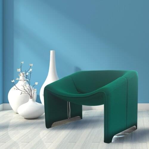 Nordic light luxury M-word fabric sofa chair hotel villa reception chair net red balcony leisure chair origin source