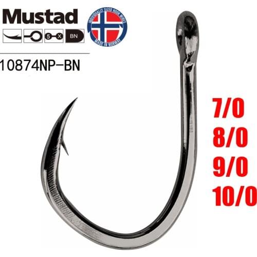 Mustad Norway Origin Fishing Hook Super Power Big Size Circle Fish Hooks,7/0-10/0#,10874NP-BN