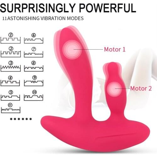 Female Adult Toy Silicone G Spot Vibrator 2 Intense Motors Wireless Remote Anal Sex Toy for Women Butt Plug Prostate Massager