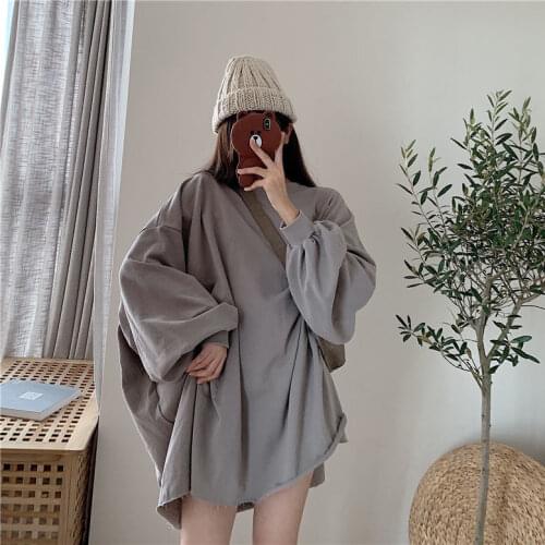 Sweatshirt girl street wear loose hip-hop Harajuku female casual long-sleeved female high street super large round neck