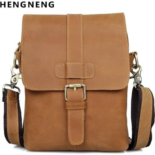 Vintage Mens Bag Flap Bag Cow Leather Crossbody Bags For Men Messenger Bag Men Leather Designer Men Shoulder Bags Male Handbag