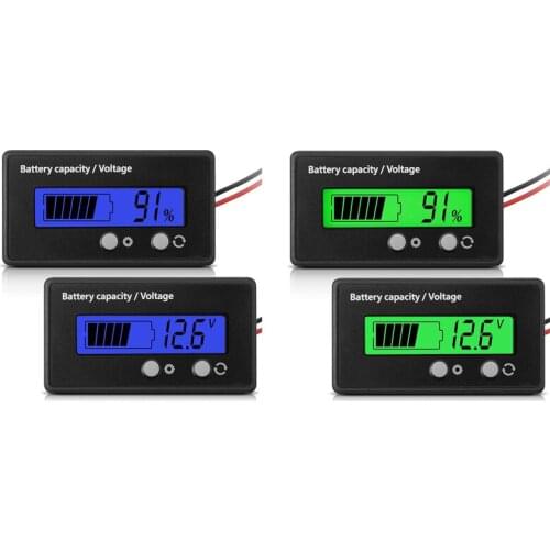 DC 12V - 84V Battery Meter With Alarm, Battery Capacity Voltage Voltmeter Monitor Lead Acid Lithium Ion Display