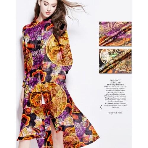 100% pure mulbery soft Silk and gold jacquard flower skirt shirt silk fabric soft clothes A58