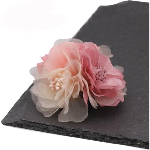 Classic Women Icon 3D Veil Peony Flower Brooch Pin Dress Collar Shawl Corsage 2-Way Hair Clip Wedding Banquet Christmas Gift