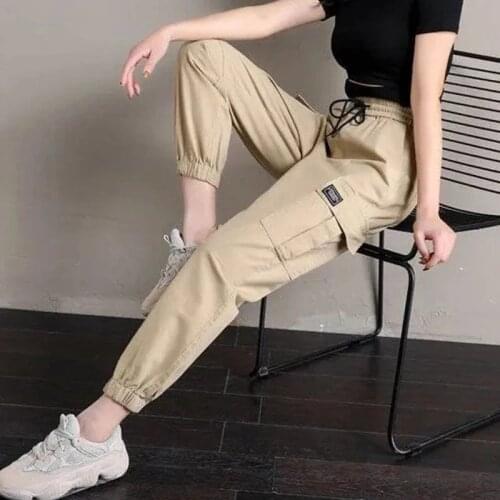 Womens Cargo Pants Harajuku Pants Hip Hop Harem Pants Jogger Sweatpants High Waist Loose 2021 Womens Casual Street Pants