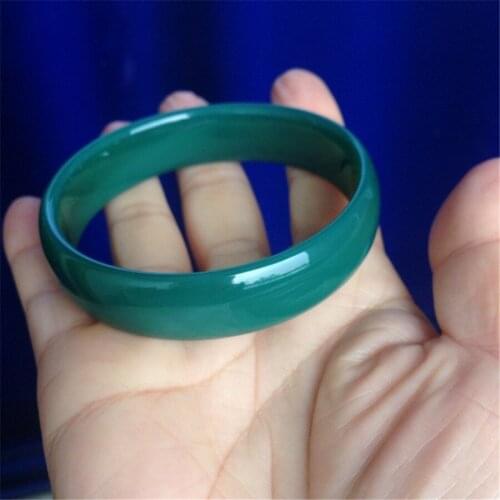 New Arrival Deep Green Inner Diameter 56mm Natural Stone Women Fashion Jewelry Charm Bangles