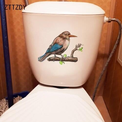 ZTTZDY 22.6×16.8CM Hand Painted Bird On Branch Classic Wall Decor Decals Creative Home Toilet Stickers T2-1081