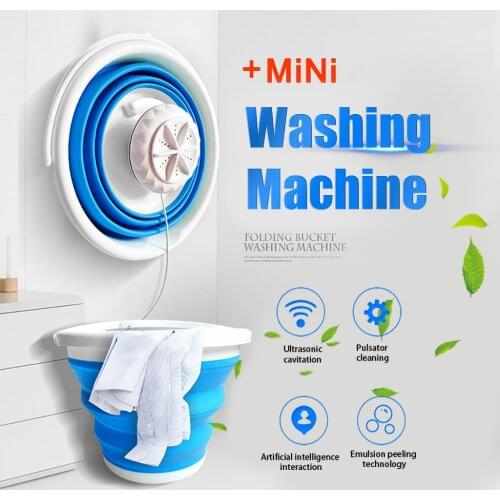 10L USB Charging For Mini Portable Personal Turbo Washer With Foldable Bathtub Folding barrel washing machine L*5