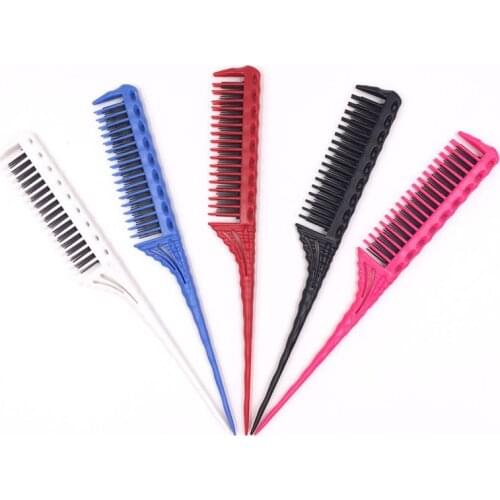 3-Row Teeth Teasing Comb Detangling Brush Rat Tail Comb Adding Volume Back Coming Hairdressing Combs