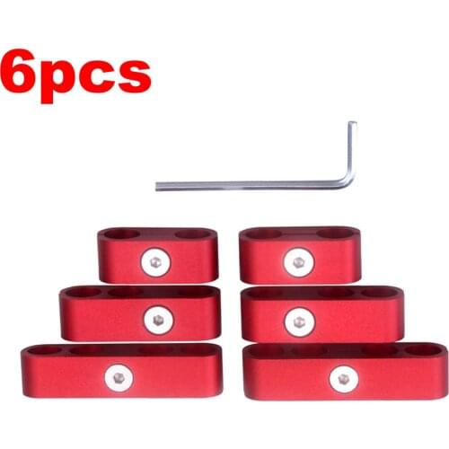 6pcs SBC 350 Spark Plug Wire Separators Dividers Looms CNC Premium Quality Aluminum Alloy Suits 7mm 8mm 9.5mm