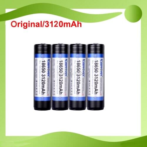 8PCS/lot 100% Original Keeppower High End PROTECTION 3.7V 18650 3120mAh 15A Discharge LED Torch Battery
