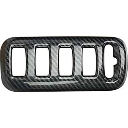 Car Carbon Fiber Headlight Adjustment Switch Cover Trim Decorative Frame for Benz Smart 453 Fortwo Forfour 2015-2020