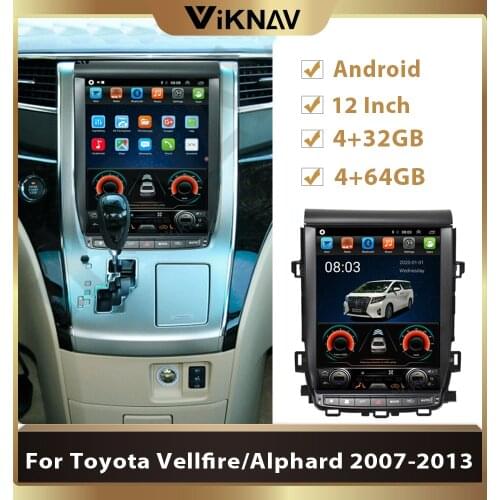 2 din Android Tesla style Car Radio Player For Toyota Vellfire Alphard 2007-2013 head unit multimedia car radio tape