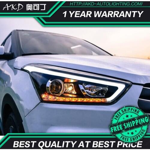 AKD Car Styling Head Lamp for Hyundai Creta Headlights IX25 LED Headlight Dynamic Turn Signal DRL Hid Bi Xenon Auto Accessories