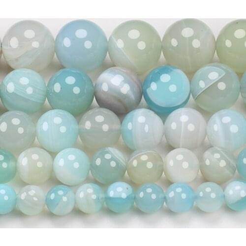 Natural Sky Blue Agates 4-16mm Round Beads 15inch ,Wholesale For DIY Jewellery Free Shipping