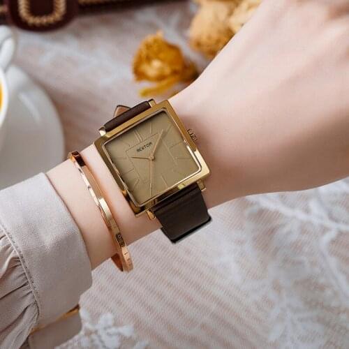 NEKTOM New Womens Wristwatch Top Brand Luxury Square Leather Band Waterproof Quartz Ladies Watch Valentines Day Gift Reloj Muj