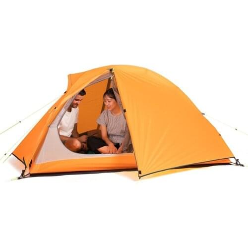 Outdoor 2 Person Camping Tent 20D Silicone Rainstorm Double Camping Tent Double-Layer Riding Tent Waterproof