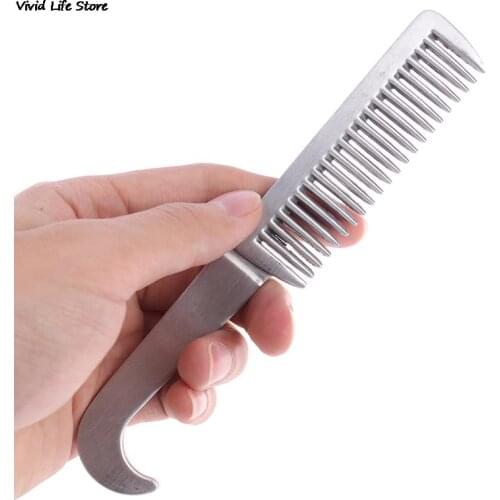 Horse Comb Aluminum Alloy Horse Cleaning Tool Tail Pulling Combs Grooming Equipment Horse Care Accessories