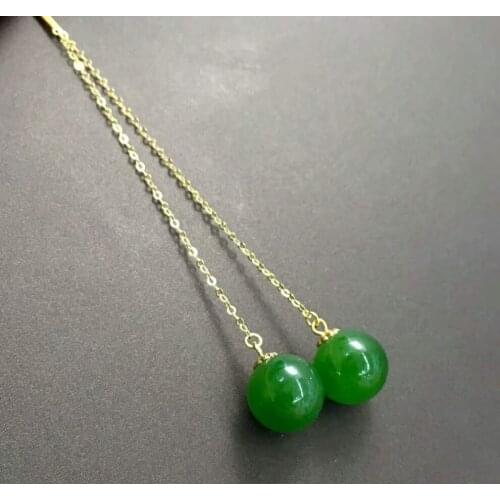 Hetian Biyu 18K ear line authentic Qinghai material, sheep fat white jade