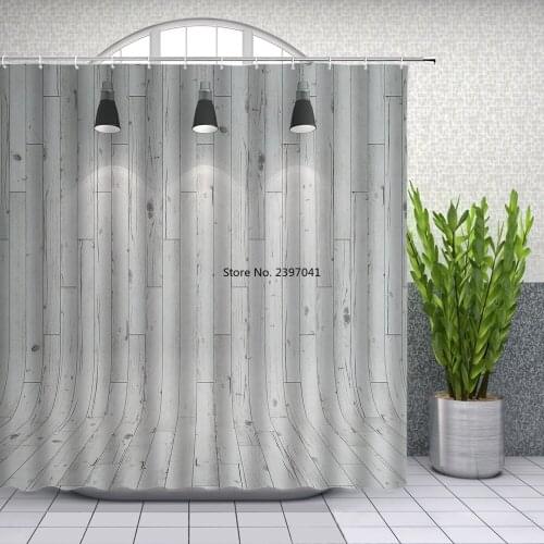 Personality Fashion Brick Concrete Room with Three Ceiling Lamps Modern Minimalistic Decoration Bathroom Shower Curtains Mat Set