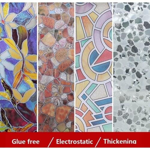 60cmx100cm Glue-free Electrostatic Glass Film Sticker Window Bathroom Toilet Cover Blackout Privacy Opaque Window Stickers