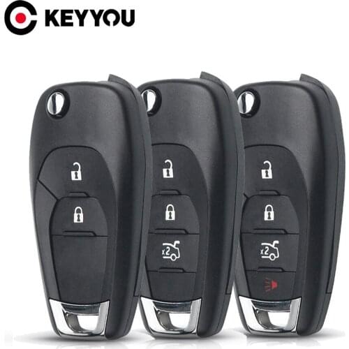KEYYOU 2/3/4 Buttons Remote Flip Key Fob Shell Case For Chevrolet Cruze Aveo 2014 2015 2016 2017 2018 Replacement Car Key