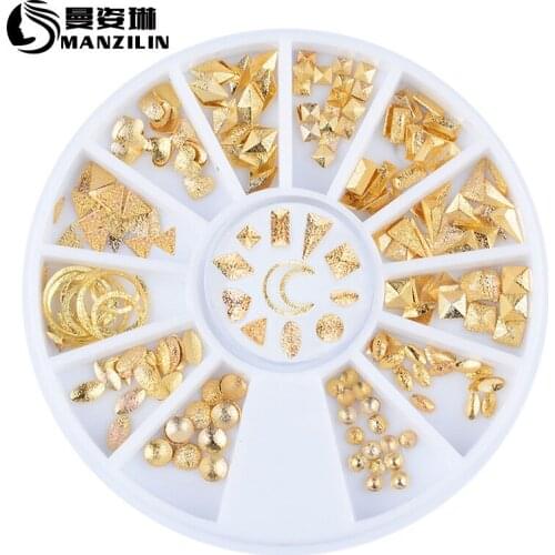 Pose Lynn Japanese nail accessories accessories grind arenaceous metal rivet disc box of mini rice triangle circular 85