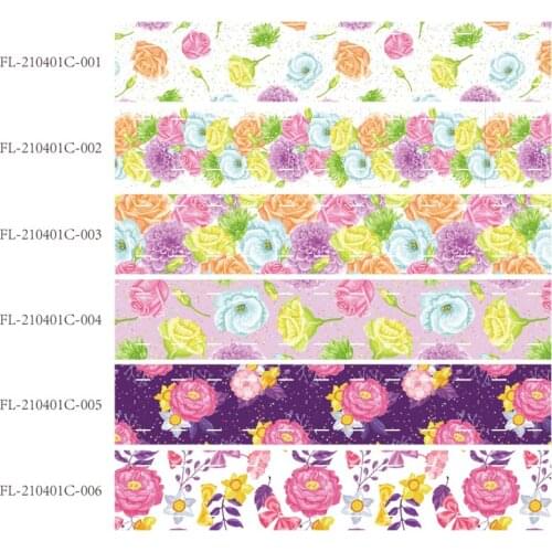 Free shipping 38mm floral grosgrain ribbon
