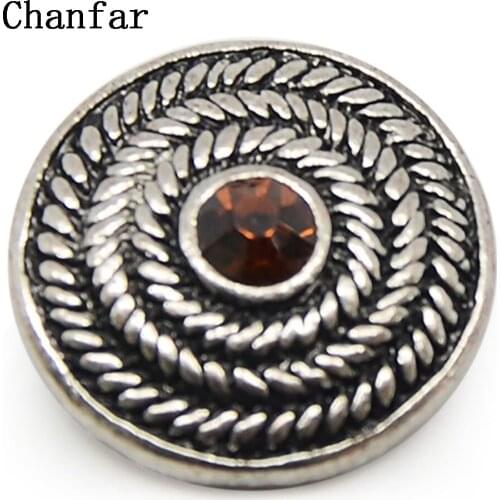 Colorful Rhinestone Styles 18mm Metal Snap Button Charm For Leather Snaps Jewelry